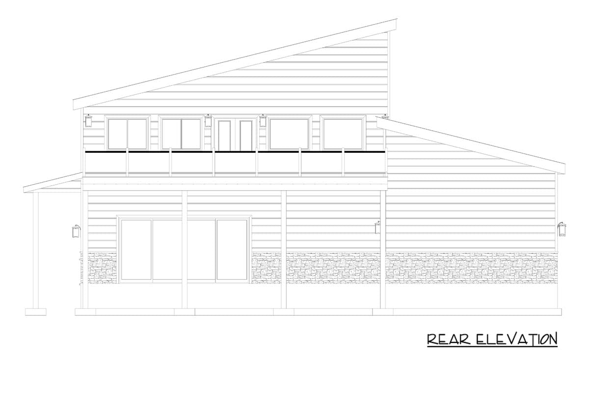 Plan 61770UT: Contemporary Modern Plan with 3 Bedrooms and Expansive Garage Space - Image #18 - Carriage, Contemporary, Modern