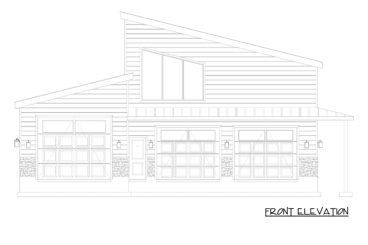 Plan 61770UT: Contemporary Modern Plan with 3 Bedrooms and Expansive Garage Space - Image #20 - Carriage, Contemporary, Modern