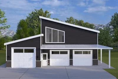 Contemporary Modern Plan with 3 Bedrooms and Expansive Garage Space