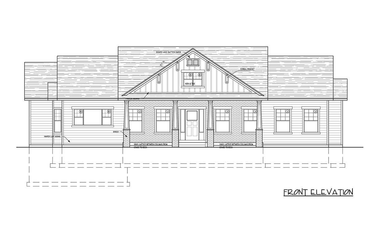 Plan 849172PGE: Three Bedroom Farmhouse House Plan with Rear Entry Garage - Image #3 - Country, Farmhouse, New American, Traditional
