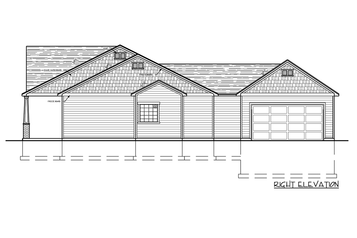 Plan 849172PGE: Three Bedroom Farmhouse House Plan with Rear Entry Garage - Image #6 - Country, Farmhouse, New American, Traditional