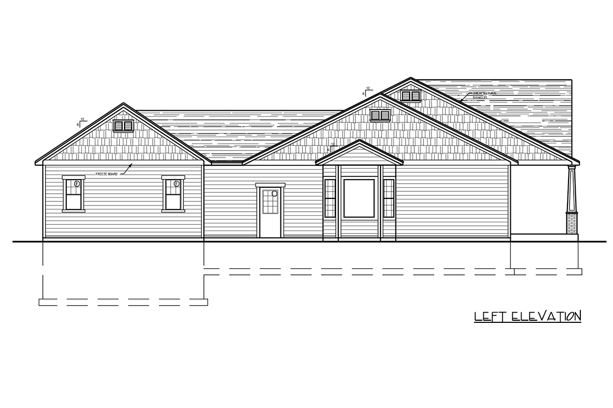 Plan 849172PGE: Three Bedroom Farmhouse House Plan with Rear Entry Garage - Image #5 - Country, Farmhouse, New American, Traditional