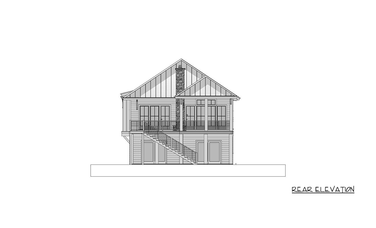 Plan 765063TWN: Coastal Cottage House Plan with Three Bedrooms and Drive Under Garage - Image #10 - Beach, Coastal, Cottage, Low Country, Southern, Vacation