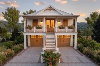 Coastal Cottage House Plan with Three Bedrooms and Drive Under Garage