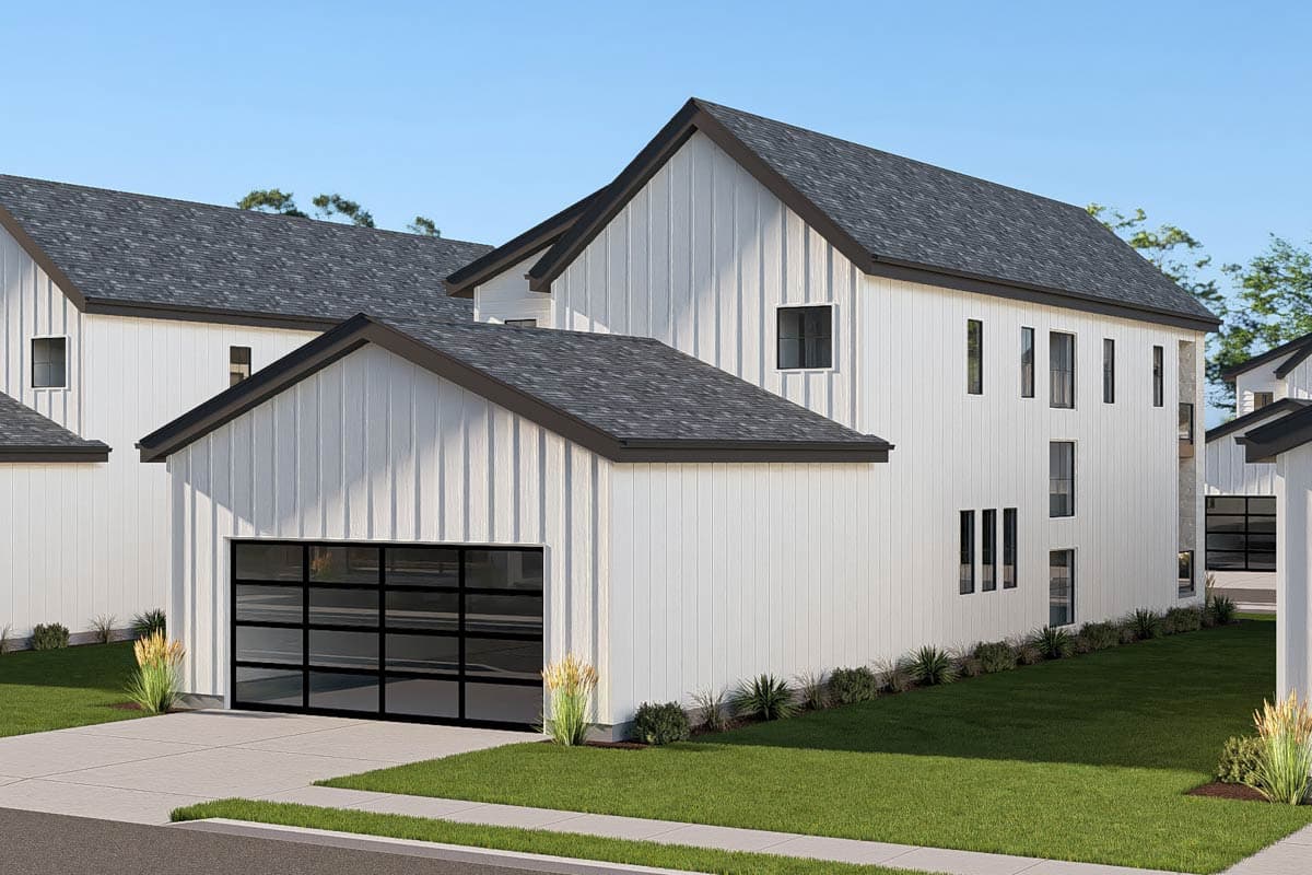 Plan 623671DJ: Modern Farmhouse House Plan with Three Bedrooms and Rear Entry Garage - Image #6 - Farmhouse, Modern, New American