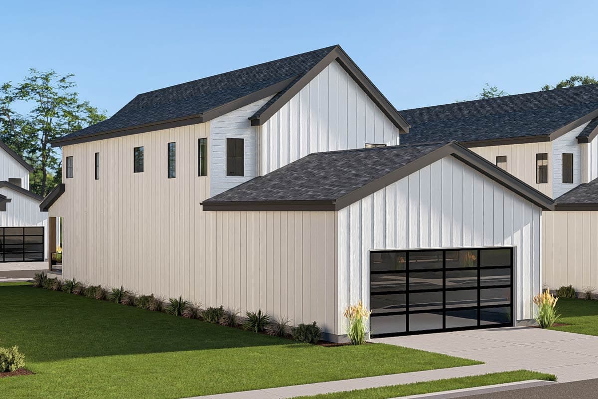 Plan 623671DJ: Modern Farmhouse House Plan with Three Bedrooms and Rear Entry Garage - Image #7 - Farmhouse, Modern, New American