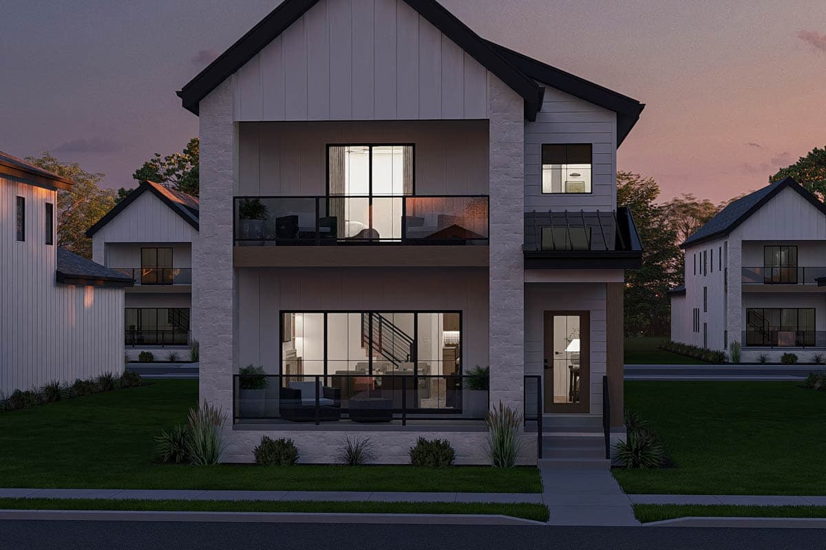 Plan 623671DJ: Modern Farmhouse House Plan with Three Bedrooms and Rear Entry Garage - Image #8 - Farmhouse, Modern, New American
