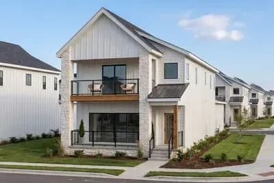 Modern Farmhouse House Plan with Three Bedrooms and Rear Entry Garage
