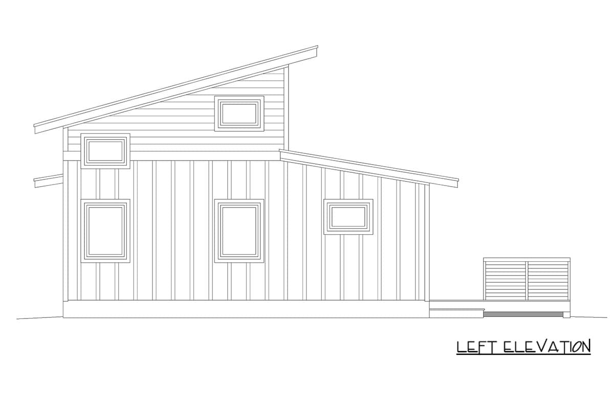 Plan 680697VR: Modern One Bedroom House Plan with Carport and Loft Space - Image #4 - Contemporary, Modern, Mountain, Vacation