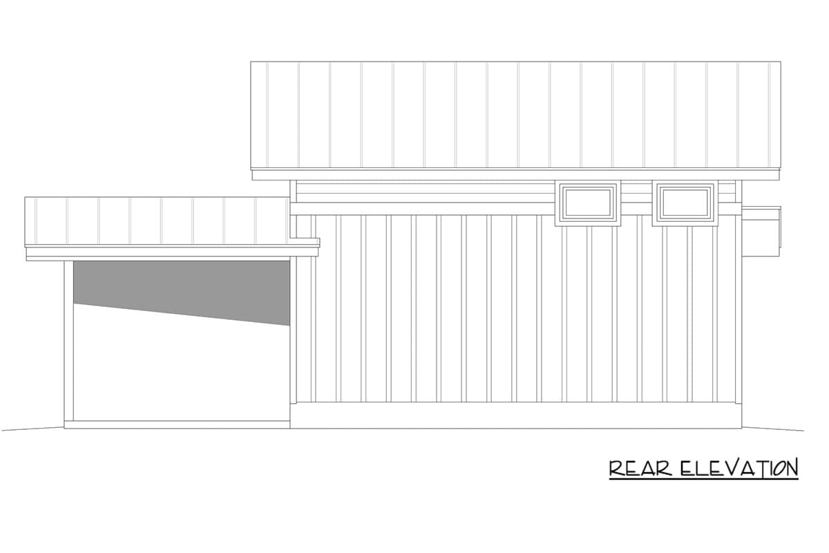 Plan 680697VR: Modern One Bedroom House Plan with Carport and Loft Space - Image #5 - Contemporary, Modern, Mountain, Vacation