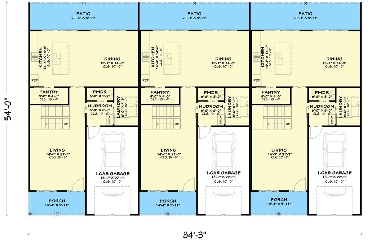 Plan 850054PKE: Charming Three-Unit Multi-Family House Plan with Modern Farmhouse Appeal - Floor Plan - Image #10 - Country, Farmhouse, Traditional