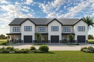 Charming Three-Unit Multi-Family House Plan with Modern Farmhouse Appeal