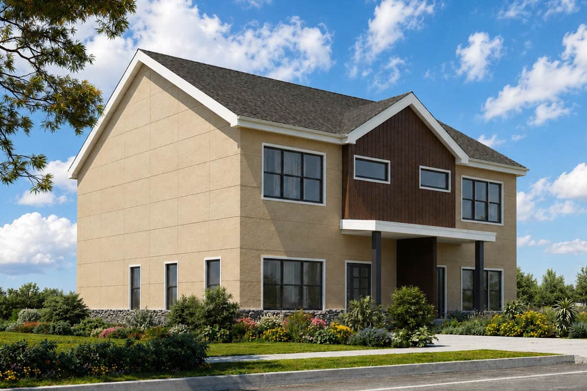 Plan 850055PKE: Traditional Multi-Family Duplex House Plan with Three Bedrooms - Image #2 - Traditional