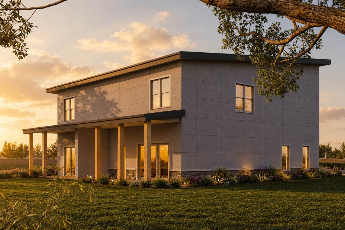 Plan 850056PKE: Contemporary Duplex House Plan with Three Bedrooms and Smart Layout - Image #3 - Contemporary