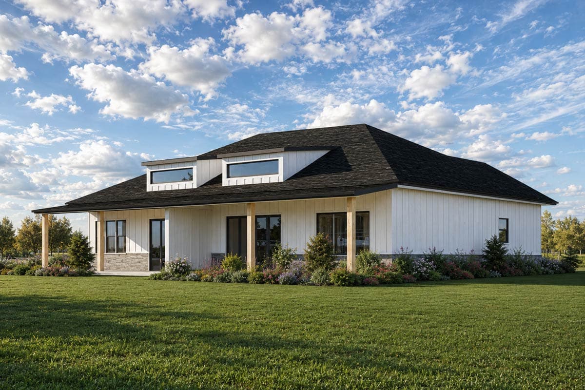 Plan 850058PKE: Farmhouse Style Duplex House Plan with Three Bedrooms - Image #3 - Country, Farmhouse, Ranch
