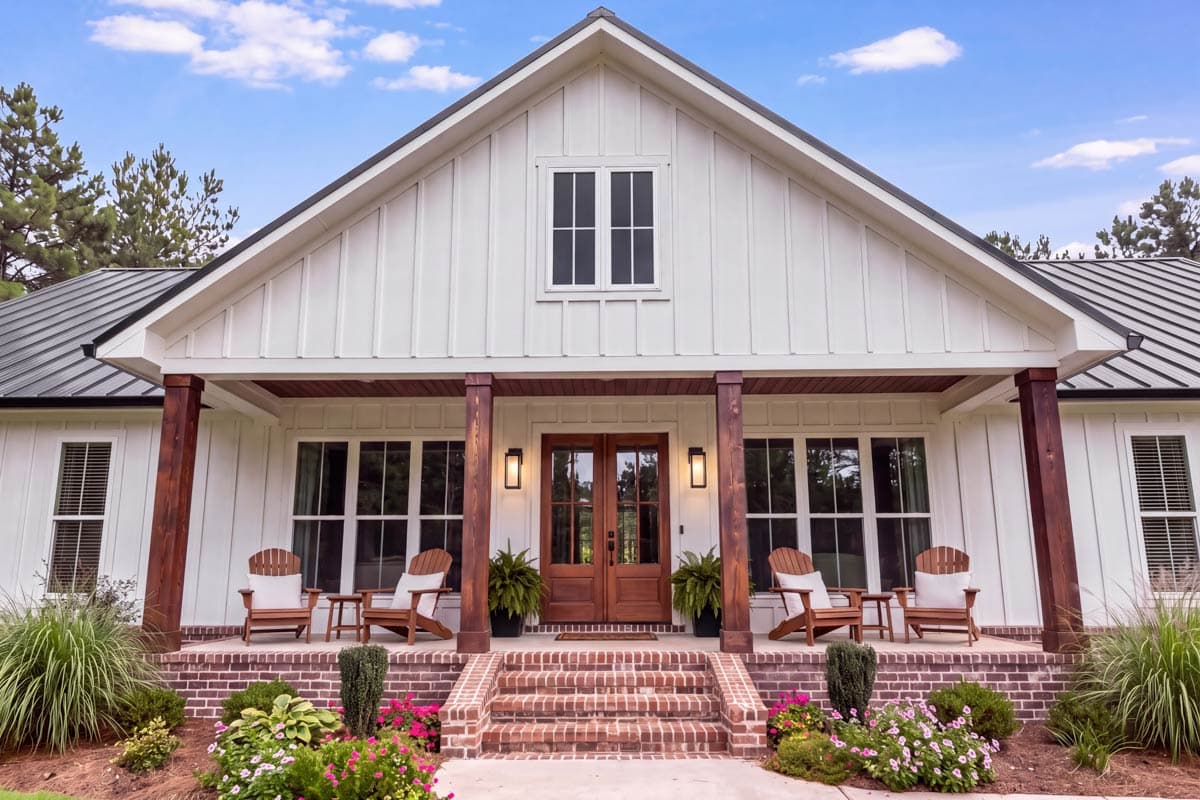 Plan 52060HZ: Barndominium Farmhouse House Plan Featuring Three Bedrooms and Covered Porches - Image #8 - Barndominium, Country, Farmhouse, Traditional