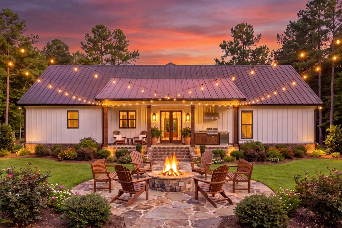 Plan 52060HZ: Barndominium Farmhouse House Plan Featuring Three Bedrooms and Covered Porches - Image #4 - Barndominium, Country, Farmhouse, Traditional