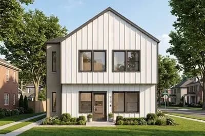 Contemporary Modern Farmhouse Duplex House Plan with Two Unique Units