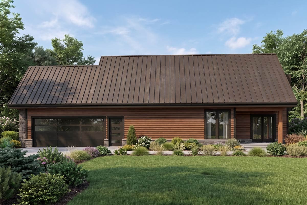 Plan 70986MK: Modern Contemporary House Plan Featuring Three Bedrooms and Vaulted Ceilings - Image #4 - Contemporary, Modern