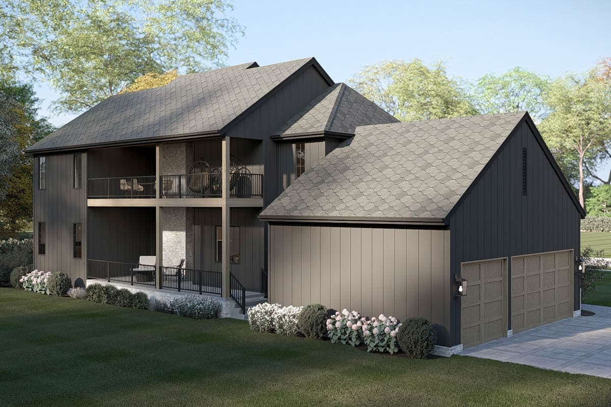 Plan 623672DJ: Modern Transitional House Plan with 3 Bedrooms and Attached 3-Car Garage - Image #7 - Modern, Transitional