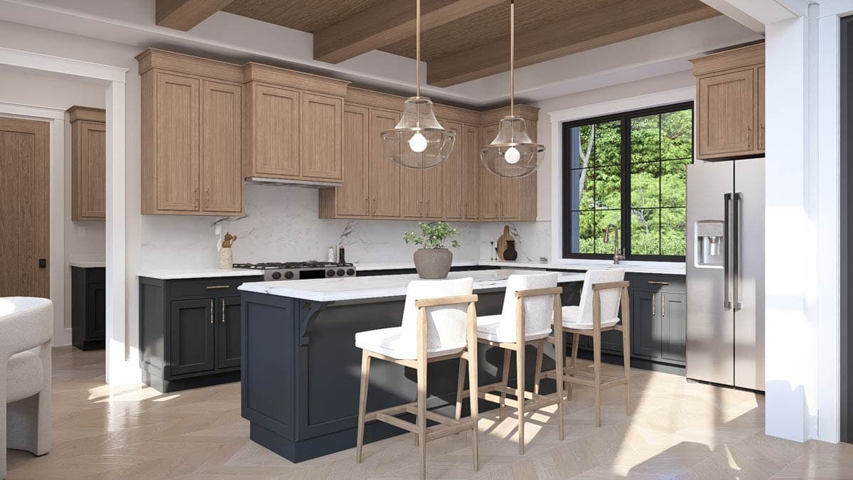 Plan 623672DJ: Modern Transitional House Plan with 3 Bedrooms and Attached 3-Car Garage - Image #13 - Modern, Transitional