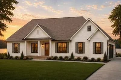 Southern Farmhouse House Plan with Split Bedrooms and Optional Bonus Room