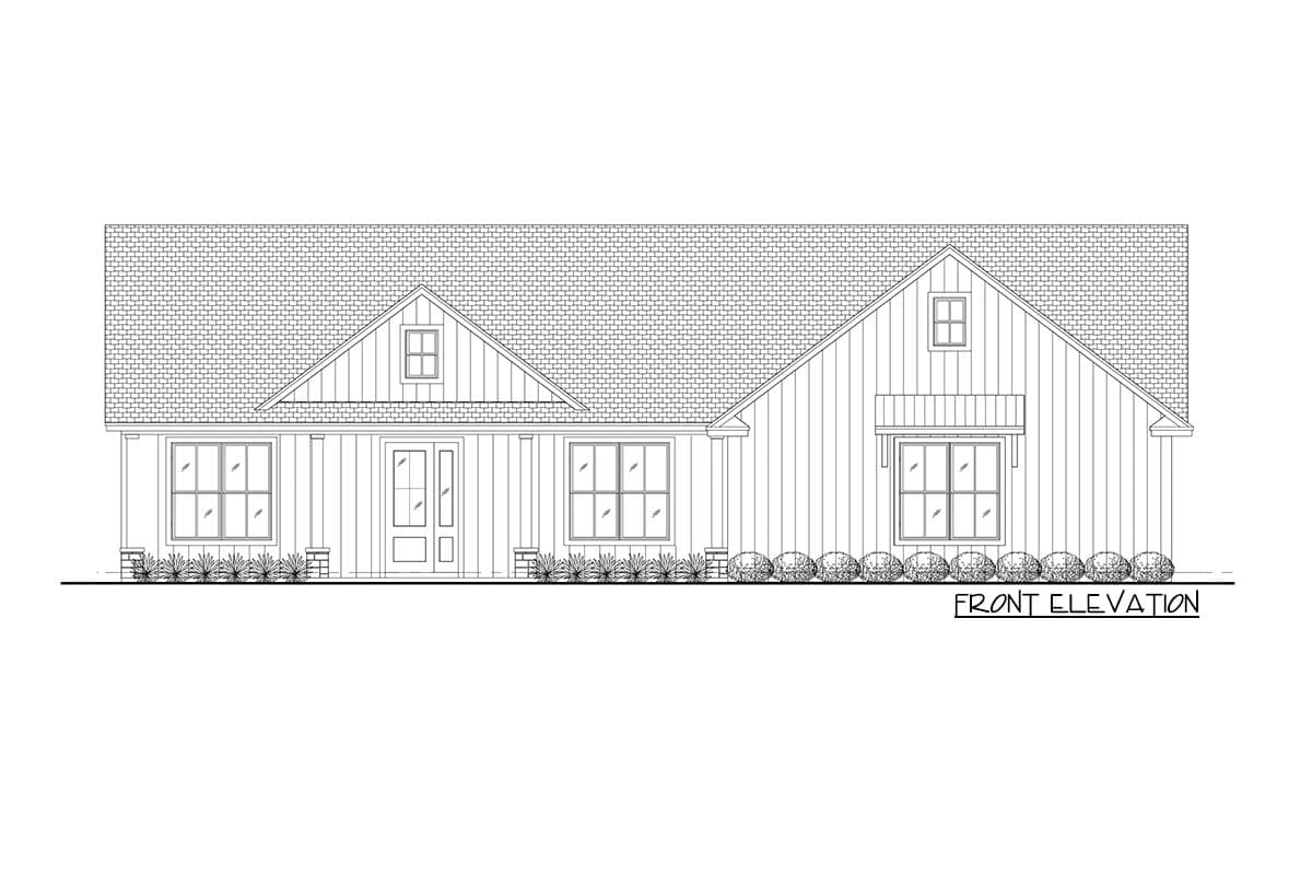 Plan 64344BT: 3-Bed Modern Farmhouse Ranch with Side Entry 2-Car Garage - Image #2 - Cottage, Modern Farmhouse, Ranch, Southern, Traditional