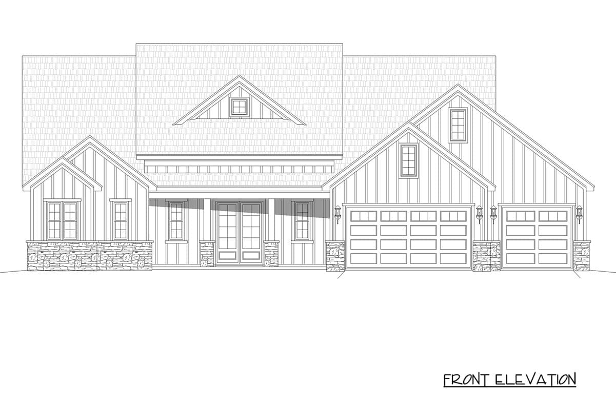 Plan 680699VR: 4 Bed Modern Farmhouse Plan with Vaulted Great Room and Walkout Basement - Image #3 - Farmhouse, Modern Farmhouse, Mountain, New American