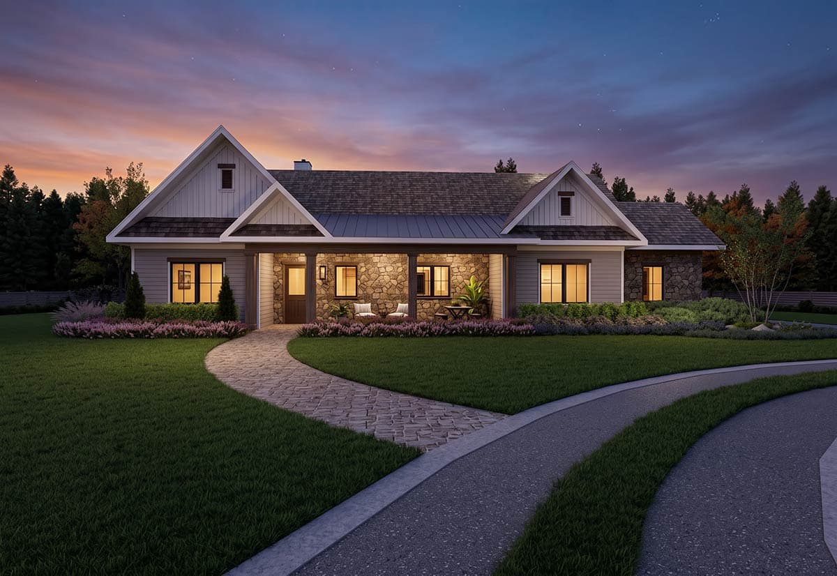 Plan 871900JEN: Country Farmhouse House Plan with Three Bedrooms and Expansive Porches - Image #9 - Cottage, Country, Farmhouse, Ranch