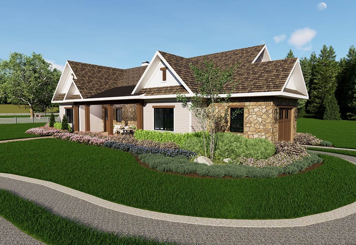 Plan 871900JEN: Country Farmhouse House Plan with Three Bedrooms and Expansive Porches - Image #2 - Cottage, Country, Farmhouse, Ranch
