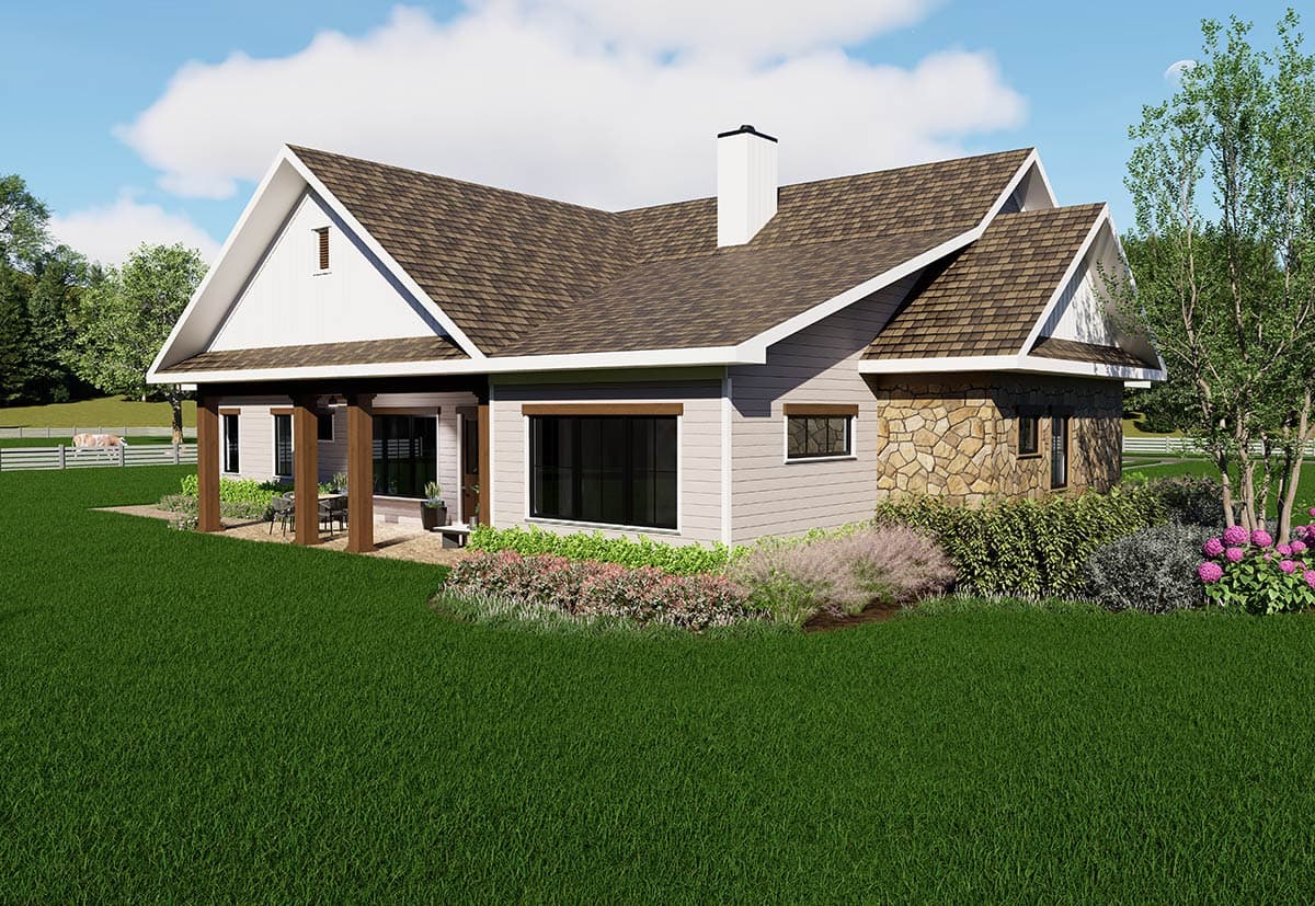 Plan 871900JEN: Country Farmhouse House Plan with Three Bedrooms and Expansive Porches - Image #6 - Cottage, Country, Farmhouse, Ranch