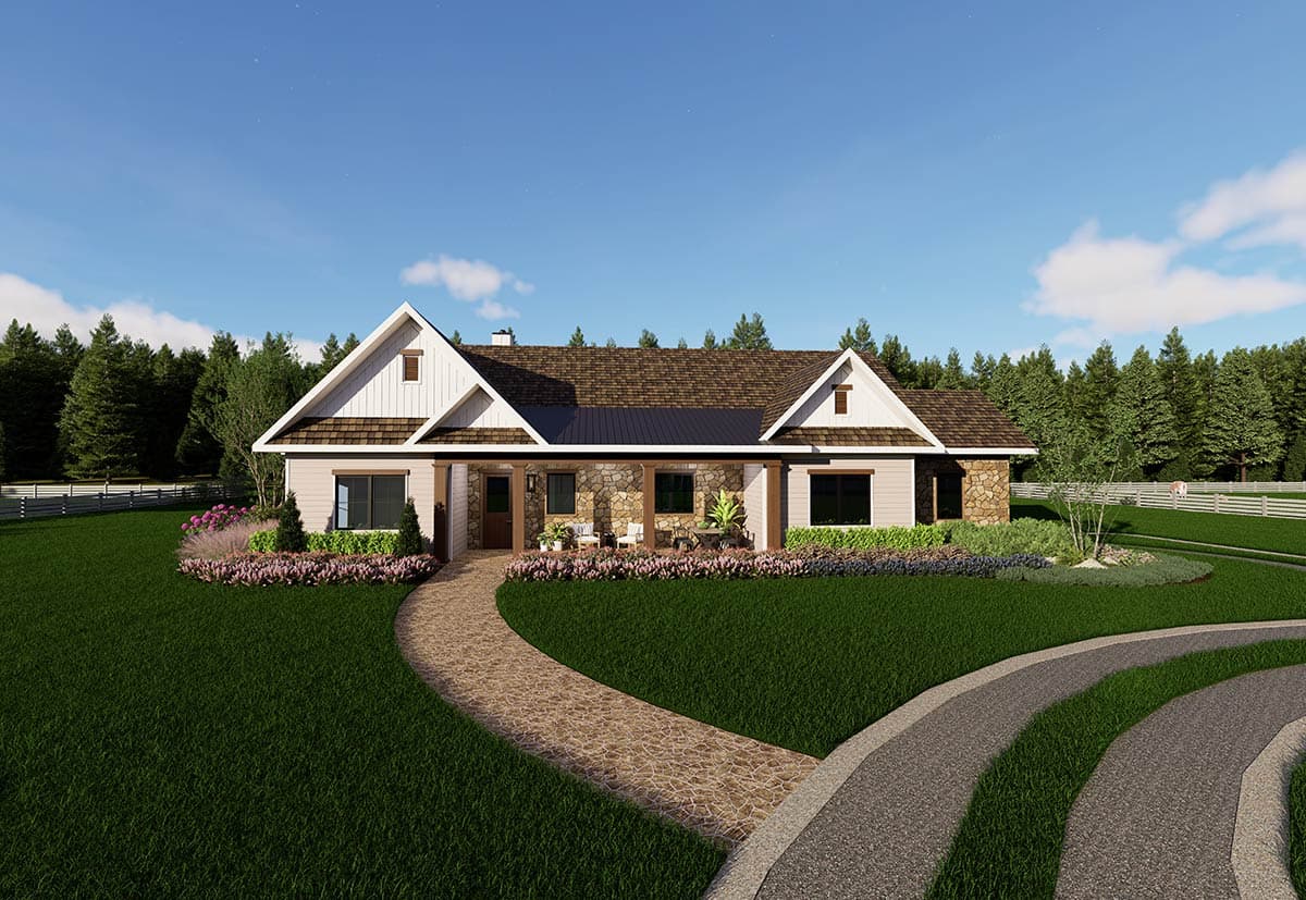 Plan 871900JEN: Country Farmhouse House Plan with Three Bedrooms and Expansive Porches - Image #7 - Cottage, Country, Farmhouse, Ranch