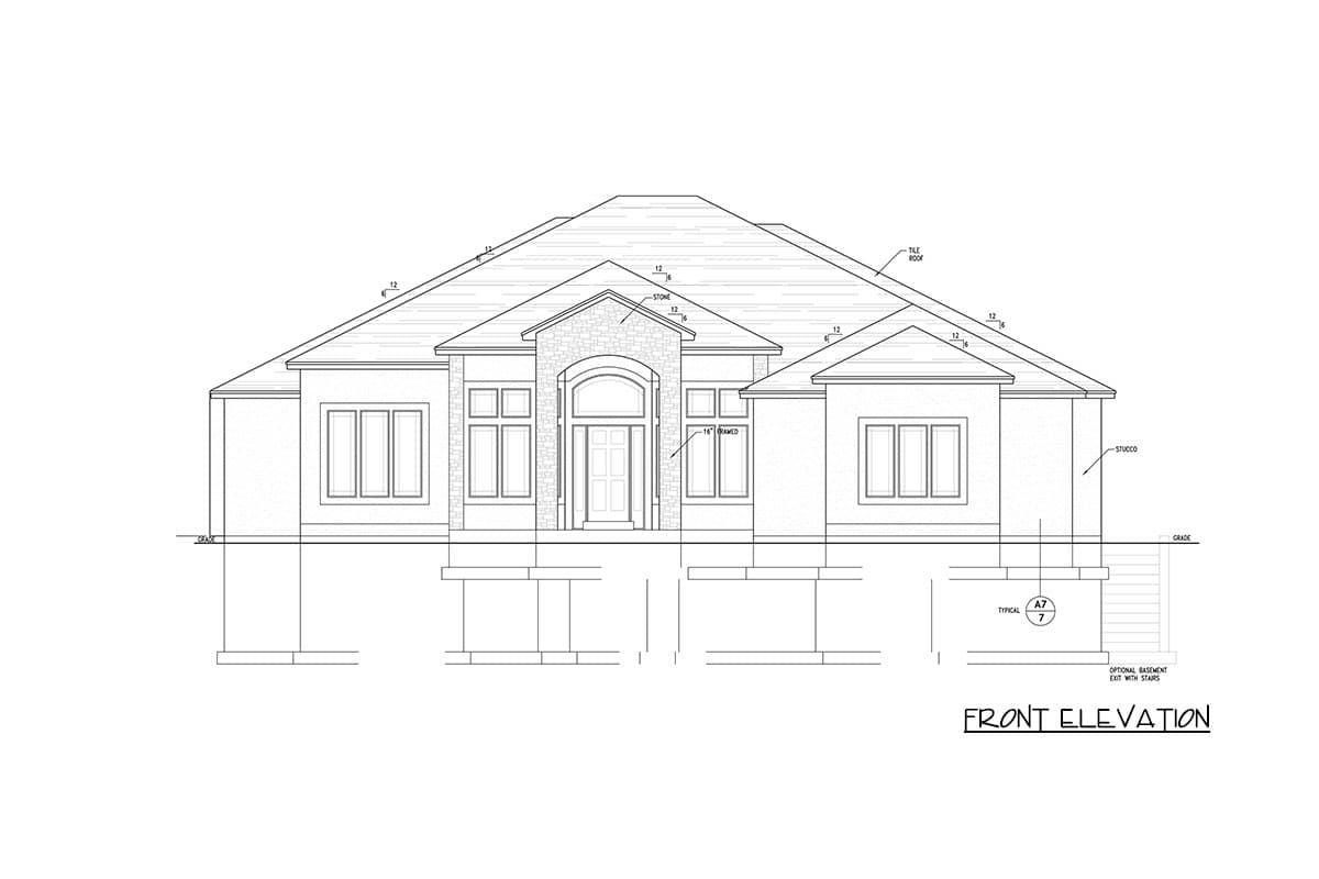 Plan 849173PGE: Elegant European Style House Plan with Three Bedrooms and Three-Car Garage - Image #3 - European, French Country, Traditional