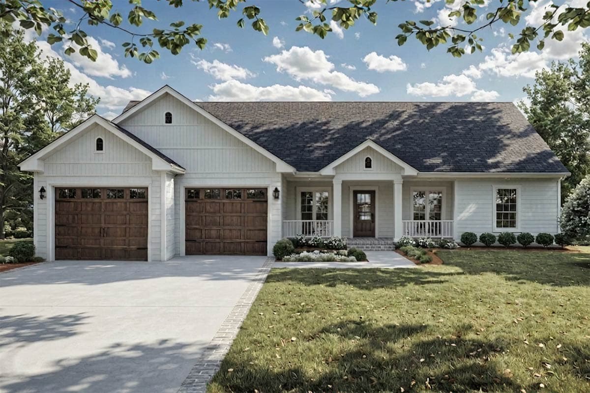 Plan image - 51403MM:Charming Three Bedroom Modern Farmhouse House Plan with Two Car Garage