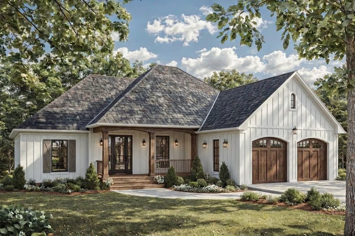 Plan image - 51404MM:Modern Farmhouse House Plan with 4 Bedrooms and 2-Car Garage