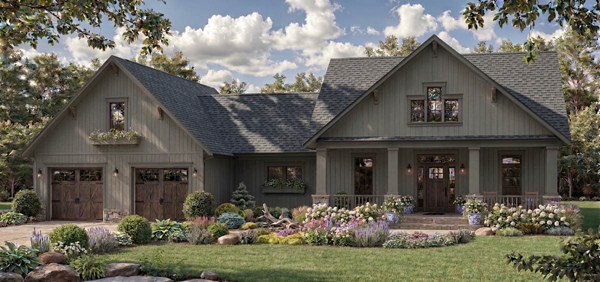 Plan 51405MM: Modern Farmhouse House Plan with 3 Bedrooms and Optional Bonus Room - Image #2 - Craftsman, Modern Farmhouse, Ranch