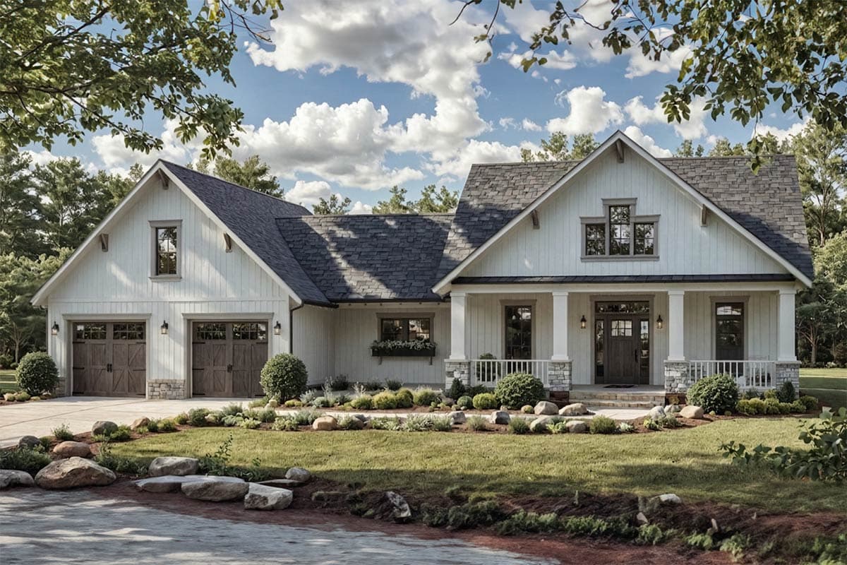 Plan image - 51405MM:Modern Farmhouse House Plan with 3 Bedrooms and Optional Bonus Room