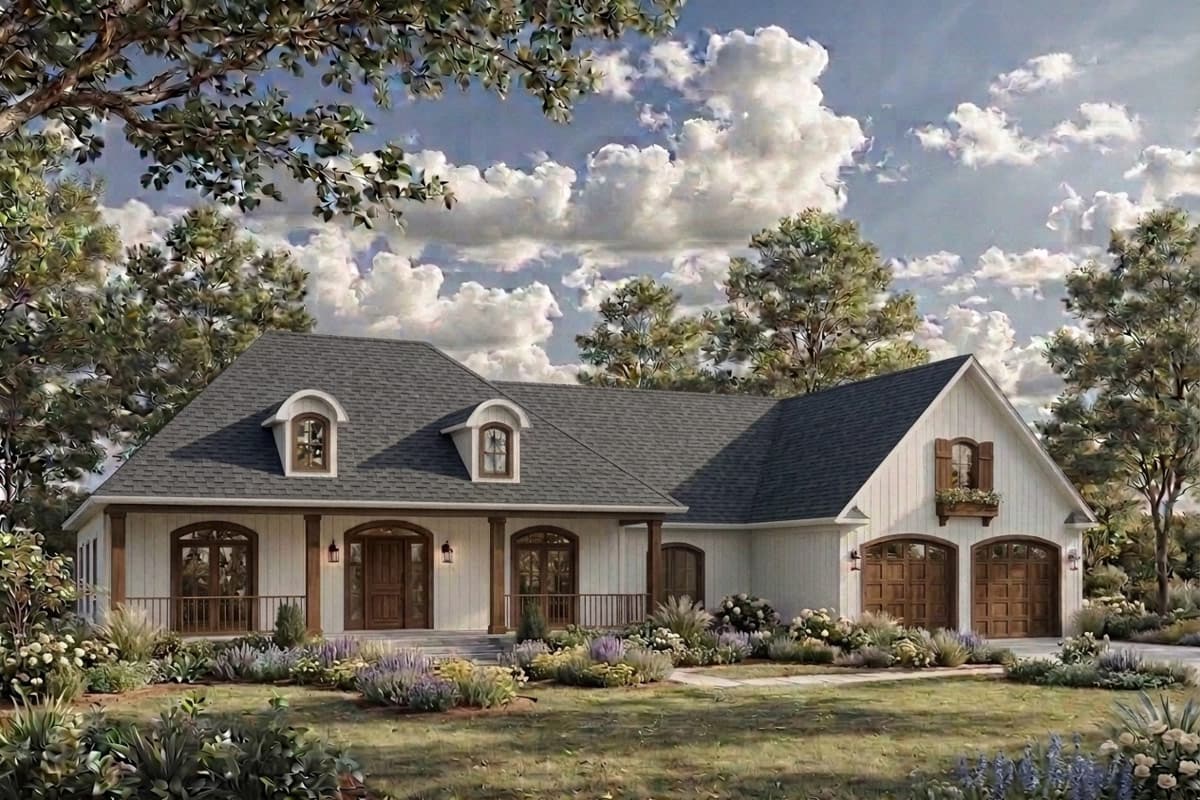 Plan image - 51406MM:European Farmhouse House Plan with Three Bedrooms and Bonus Room