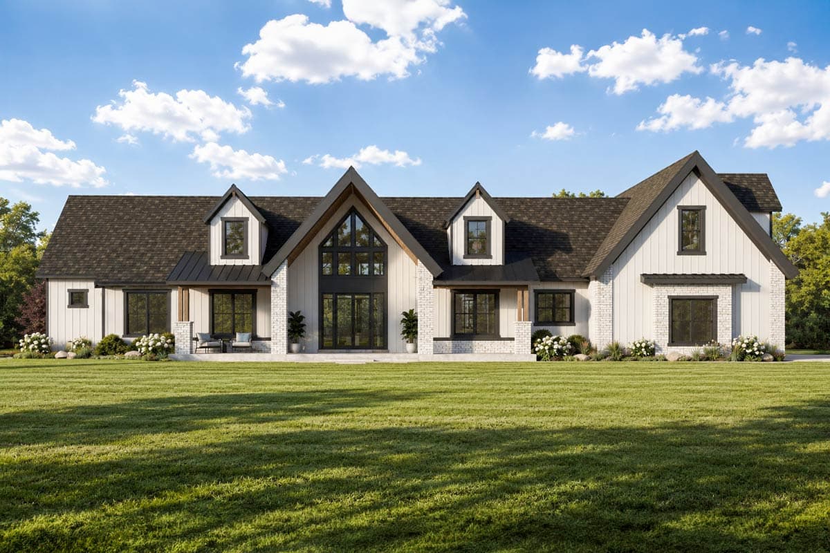Plan 135473GRA: Spacious Farmhouse House Plan with Three Bedrooms and Expansive Bonus Room - Image #2 - Country, Craftsman, Farmhouse, New American, Traditional, Transitional