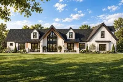 Spacious Farmhouse House Plan with Three Bedrooms and Expansive Bonus Room