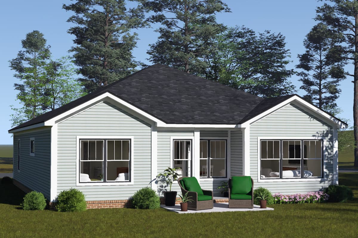 Plan 52585WM: Craftsman House Plan with Three Bedrooms and Attached Garage - Image #4 - Craftsman, Traditional