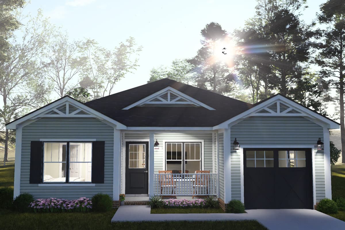 Plan 52585WM: Craftsman House Plan with Three Bedrooms and Attached Garage - Image #8 - Craftsman, Traditional