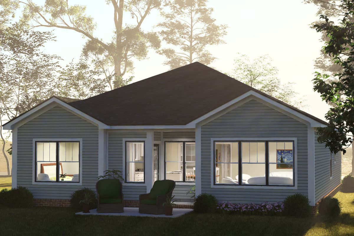 Plan 52585WM: Craftsman House Plan with Three Bedrooms and Attached Garage - Image #9 - Craftsman, Traditional