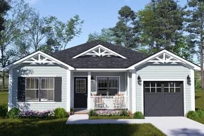 Craftsman House Plan with Three Bedrooms and Attached Garage