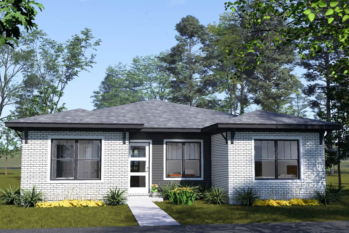 Plan image - 52588WM:Contemporary Four-Bedroom House Plan with Efficient 1,620 Square Foot Layout