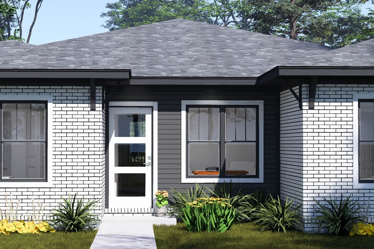 Plan 52588WM: Contemporary Four-Bedroom House Plan with Efficient 1,620 Square Foot Layout - Image #2 - Contemporary, Modern