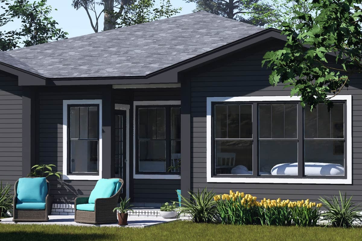 Plan 52588WM: Contemporary Four-Bedroom House Plan with Efficient 1,620 Square Foot Layout - Image #8 - Contemporary, Modern