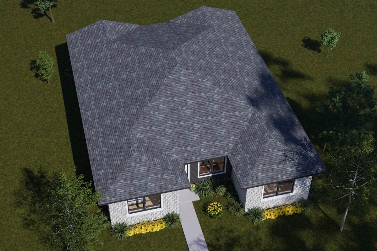 Plan 52588WM: Contemporary Four-Bedroom House Plan with Efficient 1,620 Square Foot Layout - Image #14 - Contemporary, Modern