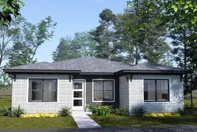 Contemporary Four-Bedroom House Plan with Efficient 1,620 Square Foot Layout