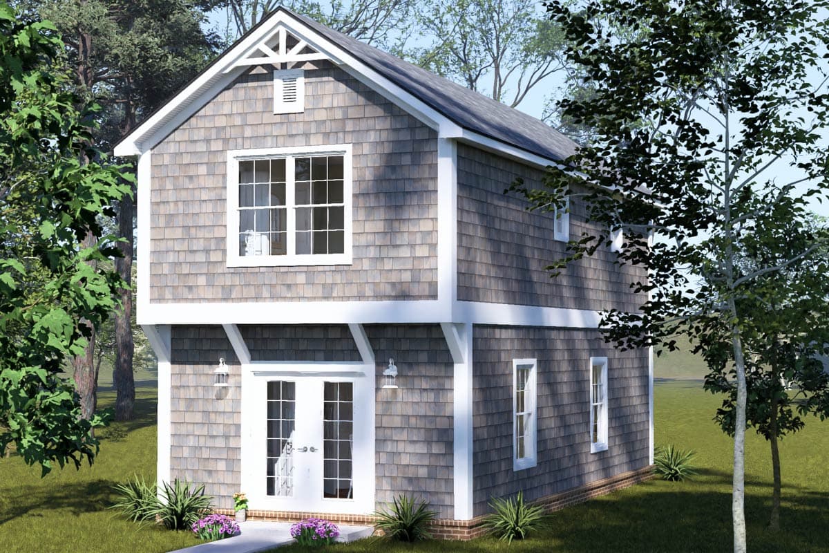 Plan image - 52589WM:Charming Two Bedroom Shingle Style Cottage House Plan